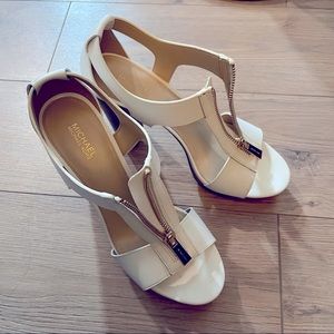 Michael Kors white heel sandals